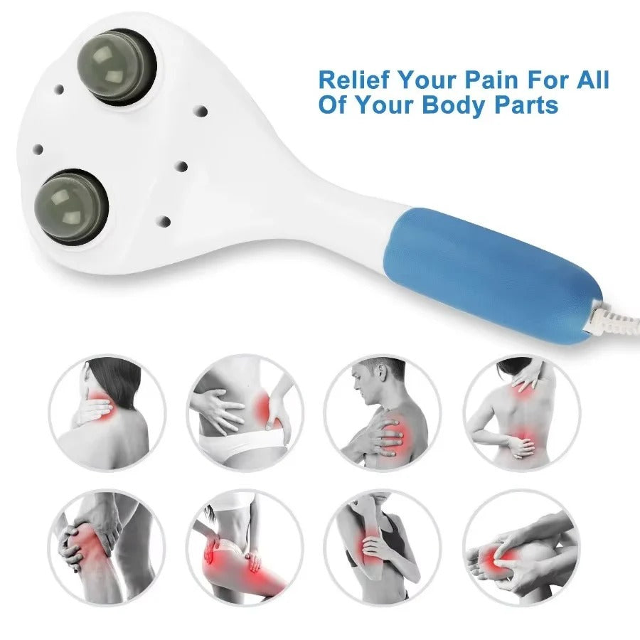 Dual Vibration Handheld Electric Massager with Adjustable Intensity