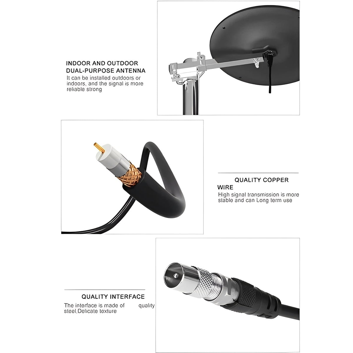 Digital Outdoor HDTV Antenna for Long-Range Signal Capture and Reception