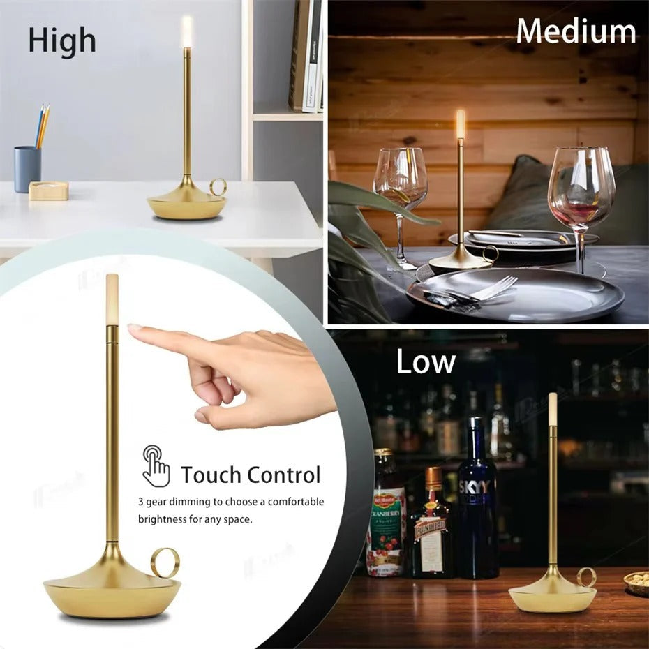Cordless Rechargeable LED Candle Style Table Lamp