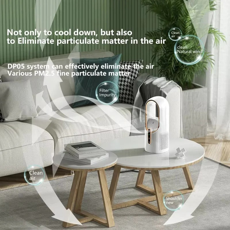 Mini USB Bladeless Fan for Desk and Bedside Air Circulation