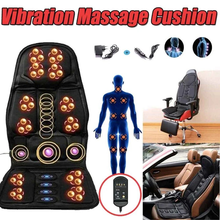 Portable Heated Massage Chair Pad with 8 Vibration Modes
