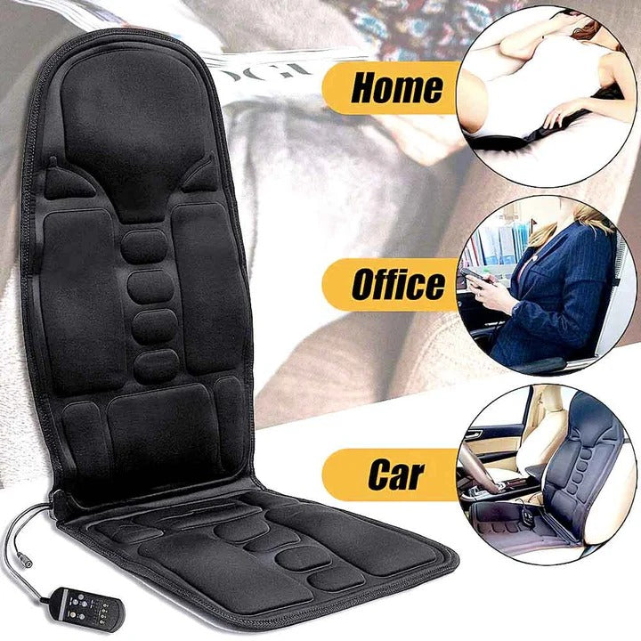 Portable Heated Massage Chair Pad with 8 Vibration Modes