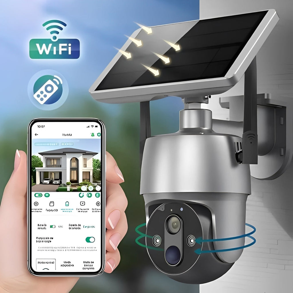 Solar Powered Outdoor Camera with Motion Detection and Audio