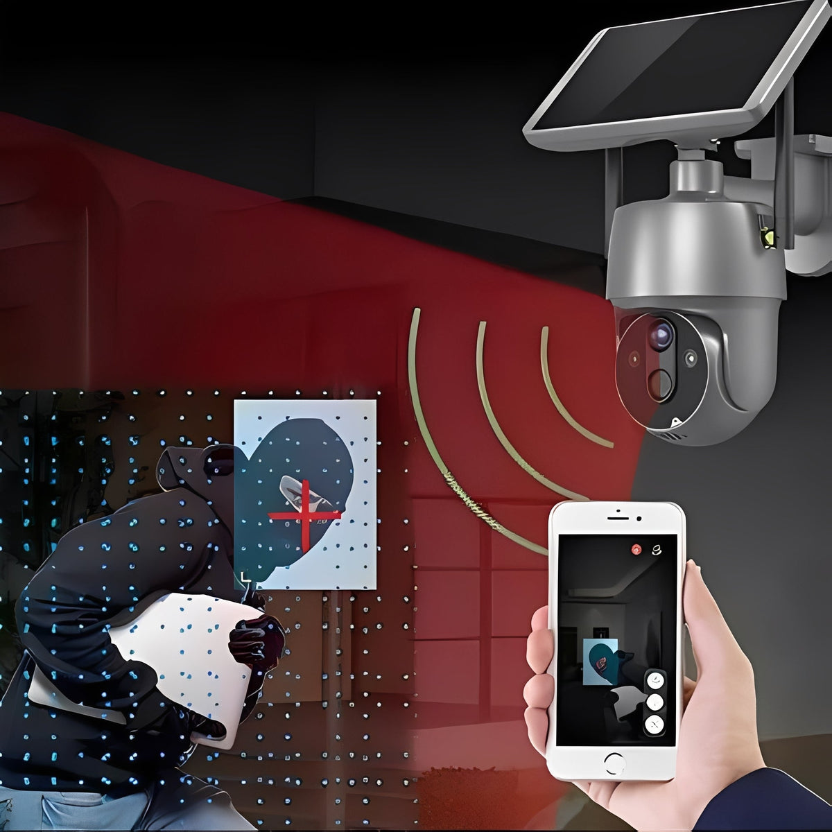 Solar Powered Outdoor Camera with Motion Detection and Audio