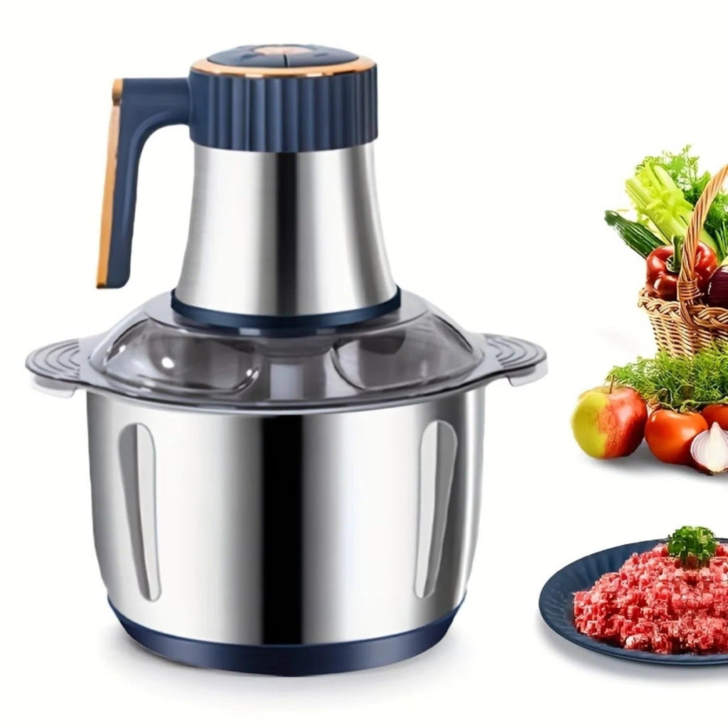 Electric Food Chopper with Stainless Steel Dual Blade System
