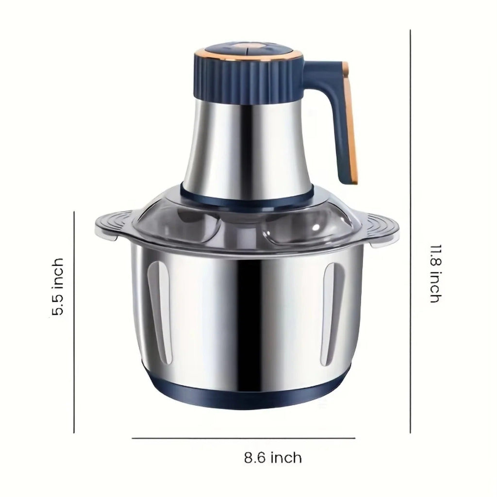 Electric Food Chopper with Stainless Steel Dual Blade System