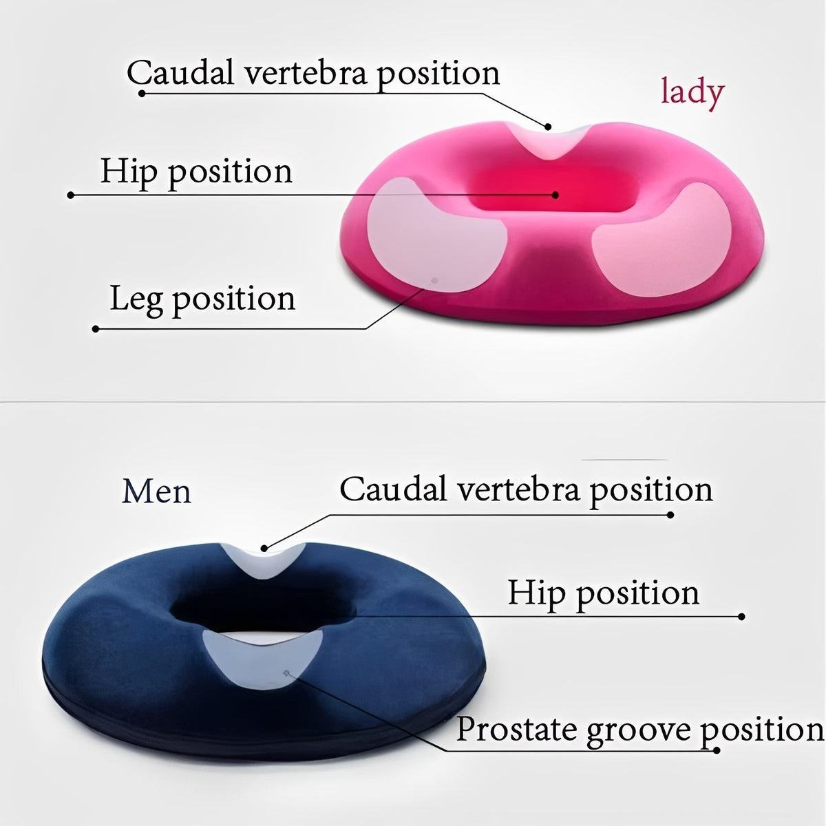 Portable Memory Foam Donut Shape Seat Cushion