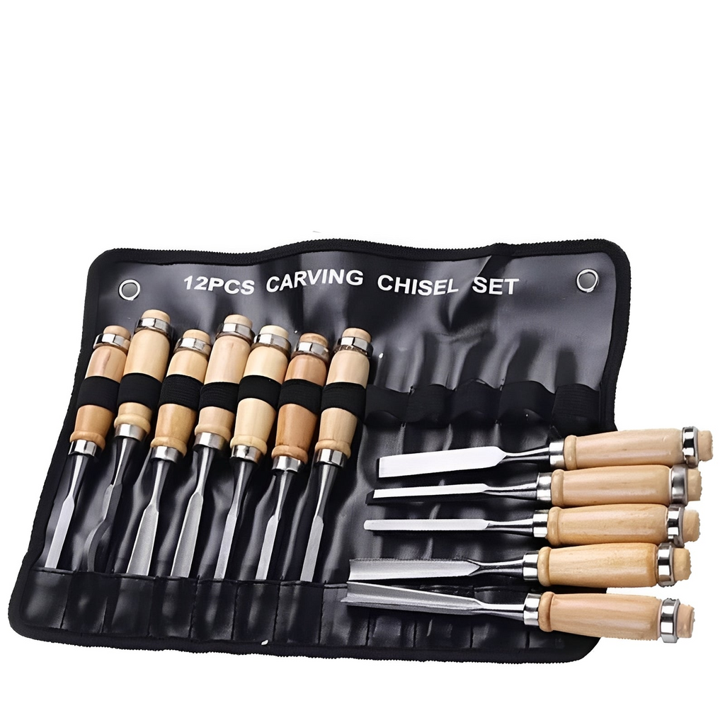 Wood Carving Tool Set with 12 Piece Assorted Knives and Chisels
