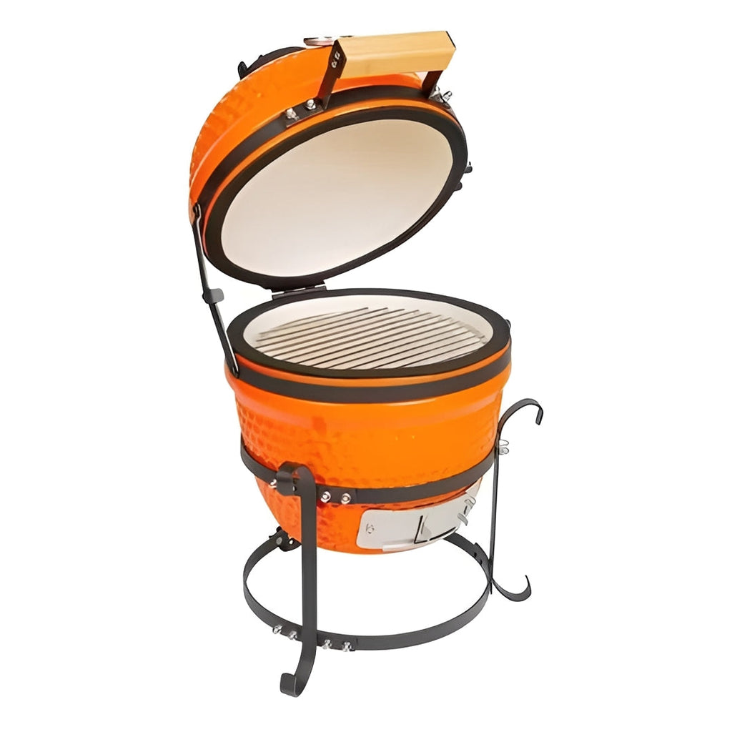 Portable Ceramic Charcoal Grill and 13 Inch Outdoor BBQ Stand