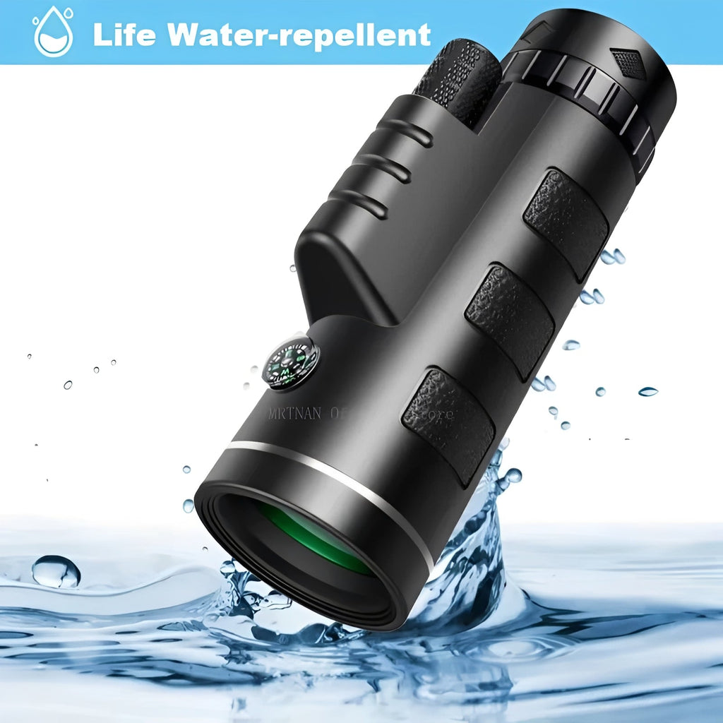 Portable 40x60 Monocular Telescope with Smartphone Adapter and Tripod