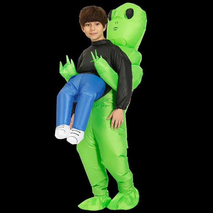 Kids Inflatable Alien Costume with Optical Illusion Design