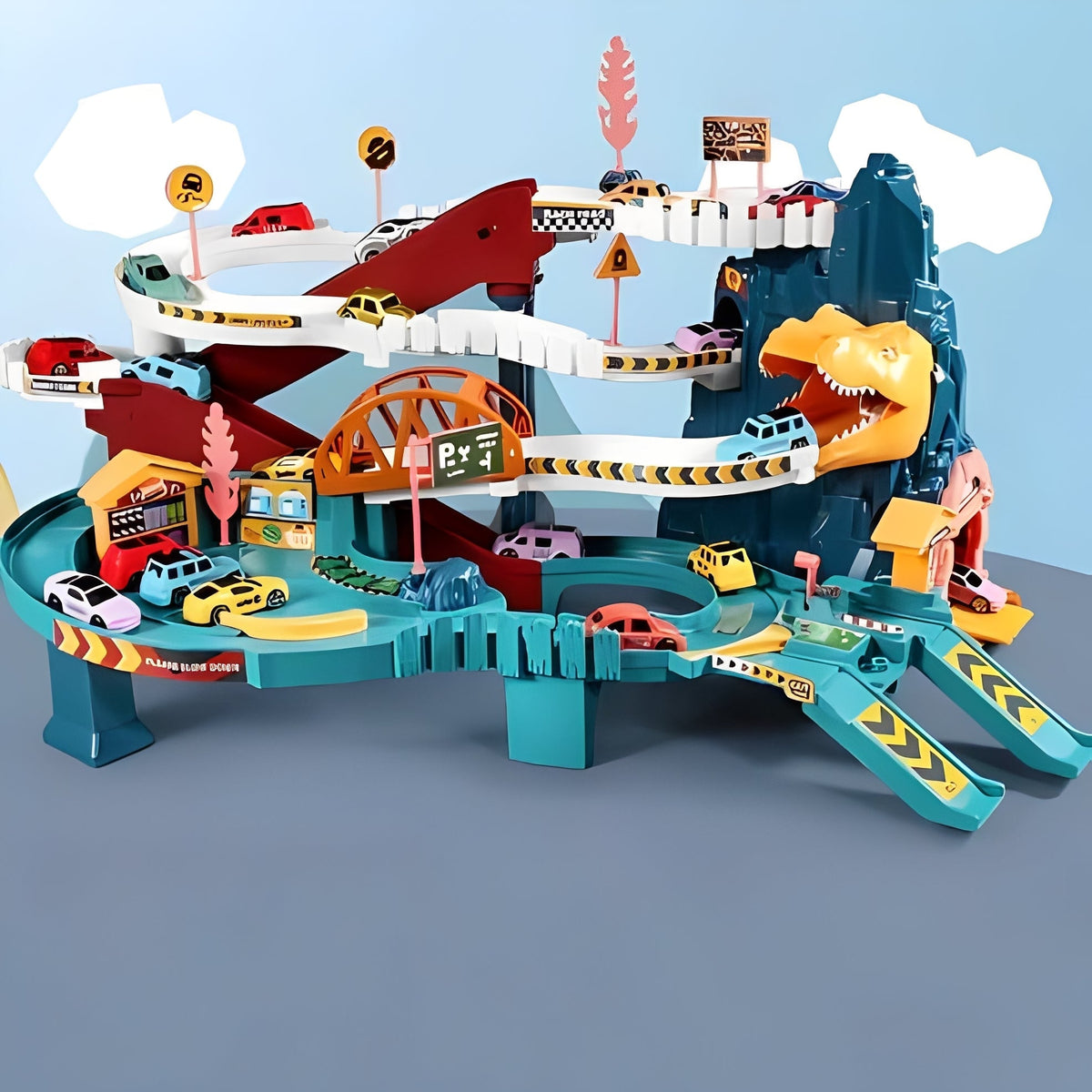 Adventure Circuit and Dinosaur Race Track with Flexible Path Construction