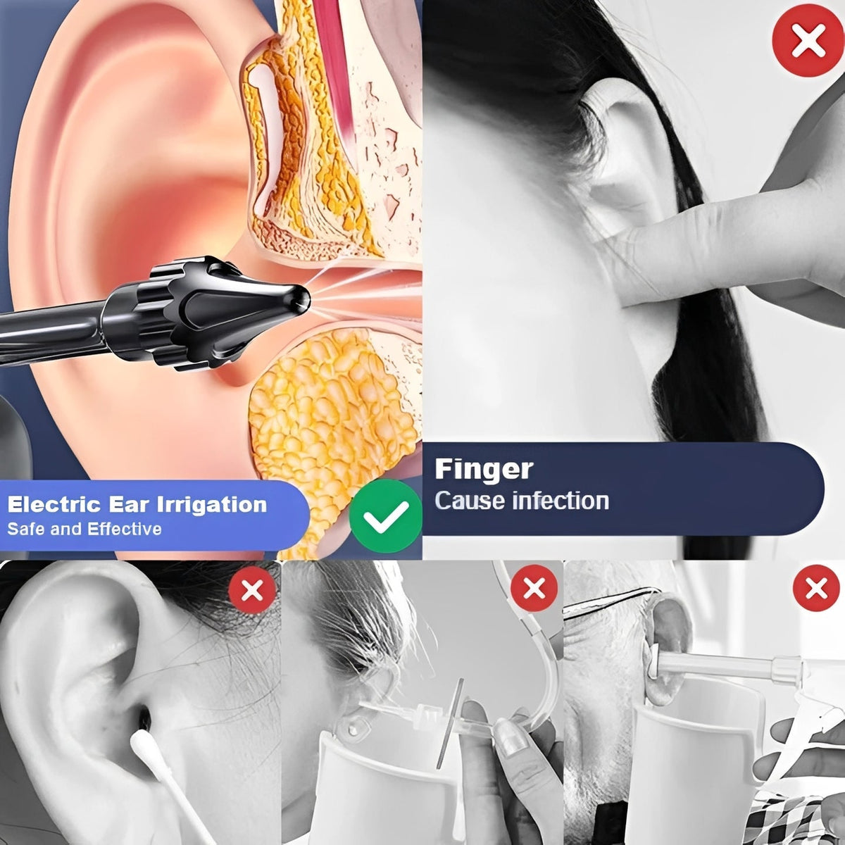 Water Based and USB Rechargeable Ear Rinsing Device