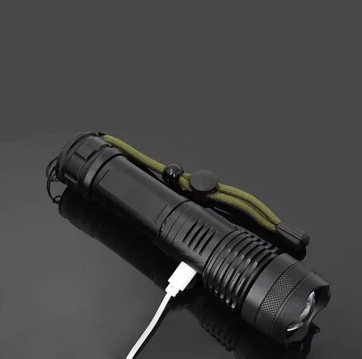 Rechargeable LED Flashlight with Adjustable Beam