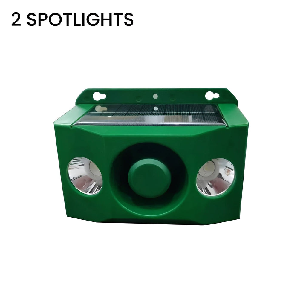 Solar Powered Animal Repellent with Warning Light System