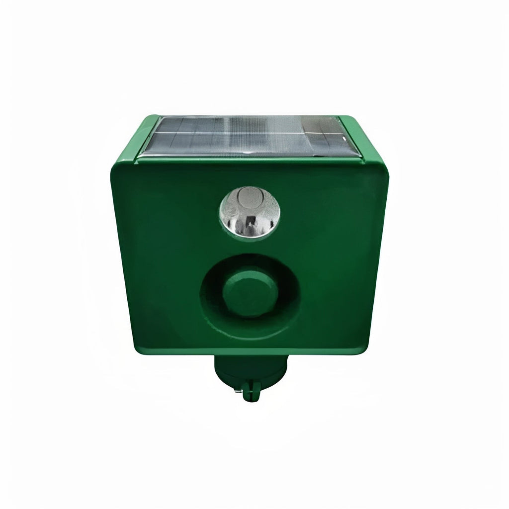 Solar Powered Animal Repellent with Warning Light System