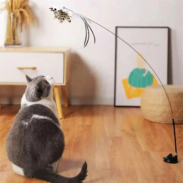 Plush Bird Cat Toy Set for Interactive Play