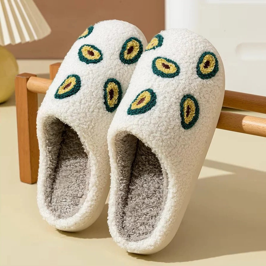 Fruit Design Cotton Slippers with Non Slip Sole for Indoor Use
