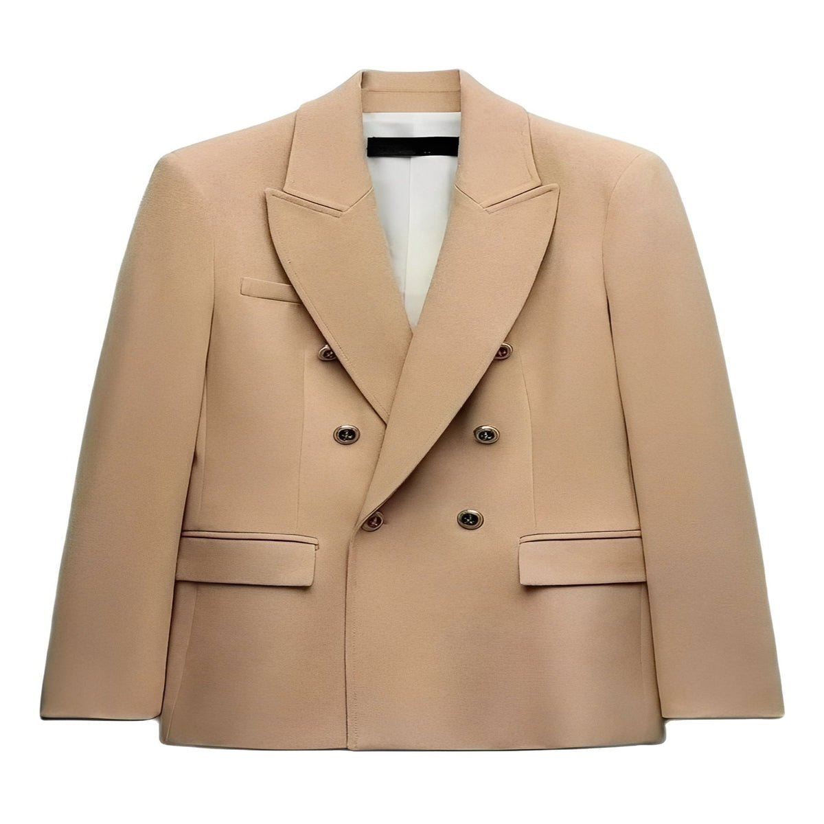 Women's Long Sleeve Button Front Blazer with V Neck  Design