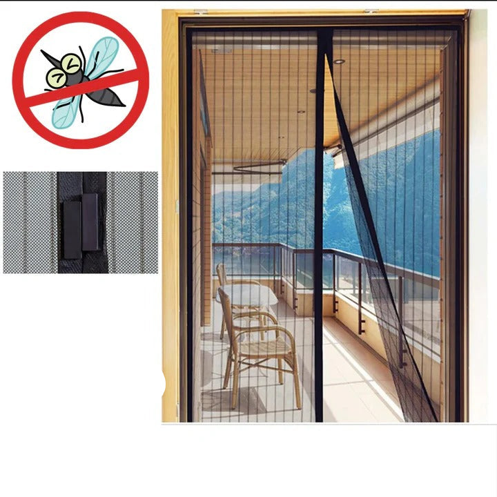 Magnetic Mesh Screen Door with Self Closing Design