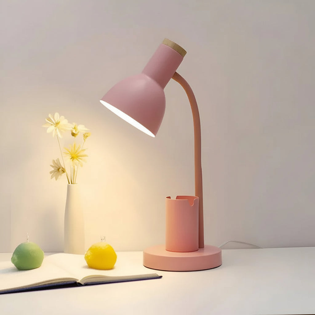 Nordic LED Table Lamp with Integrated Pen Holder