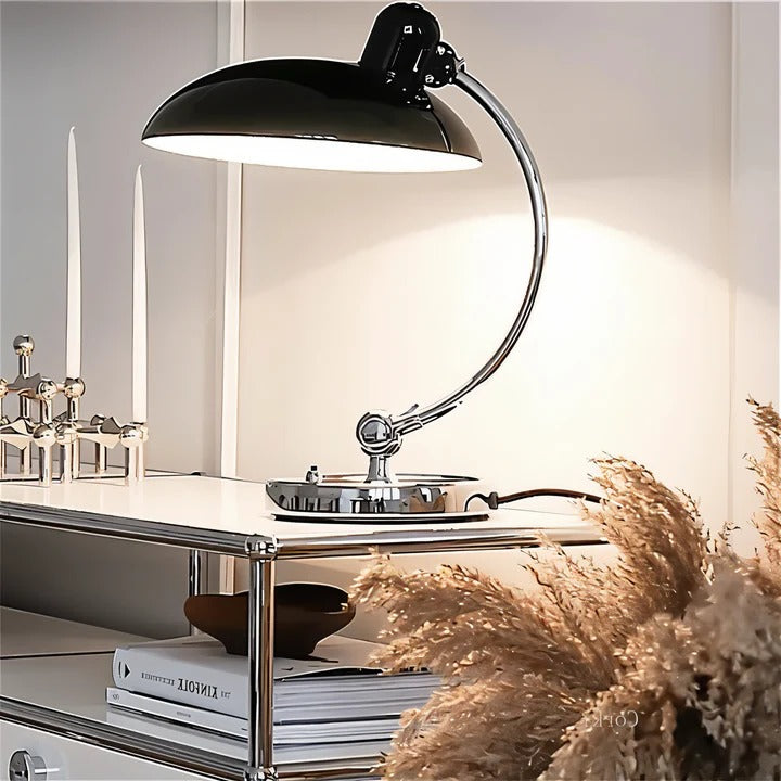 Vintage Adjustable Dome Desk Lamp with Iron Finish