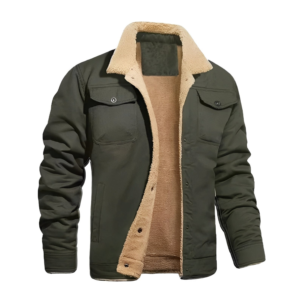 Retro Plush Jacket for Men, Windproof Winter Streetwear
