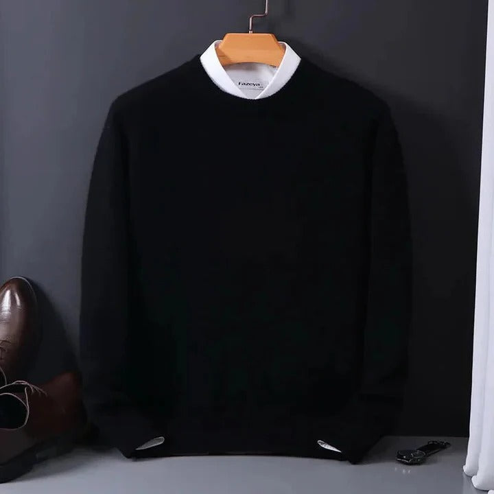 Men's Cashmere Sweater with Crew Neck Design