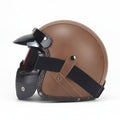 Open Face Motorcycle Helmet with Detachable Goggles