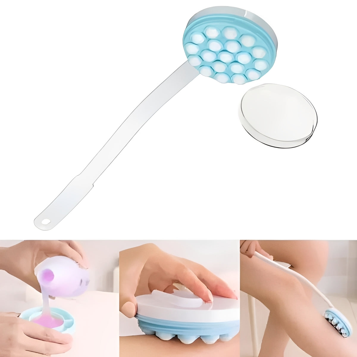 Long Handle Back Lotion Applicator with Roller Ball Design
