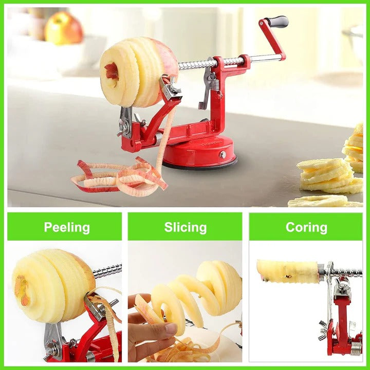 Stainless Steel Apple Peeler and Spiral Slicer for Kitchen Prep