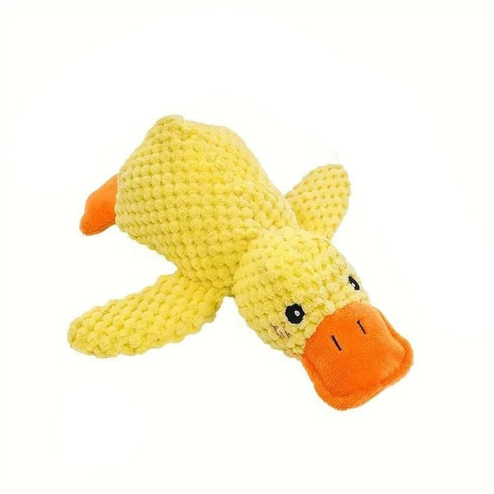 Duck Shaped Squeaky Dog Toy with Reinforced Stitching