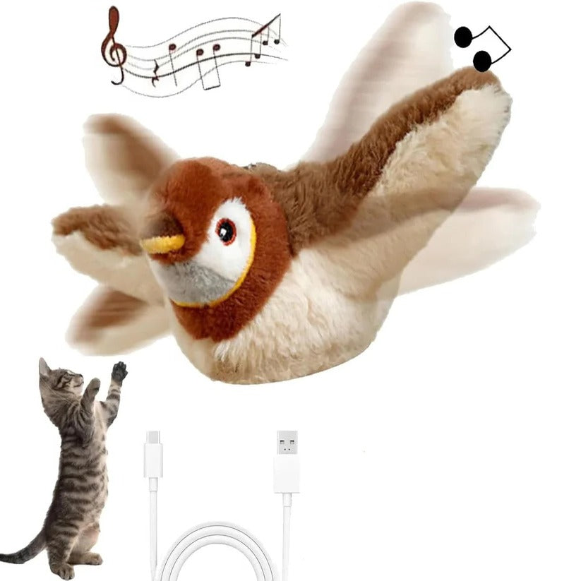 Automatic Flapping Bird Cat Toy with Attachment Clip