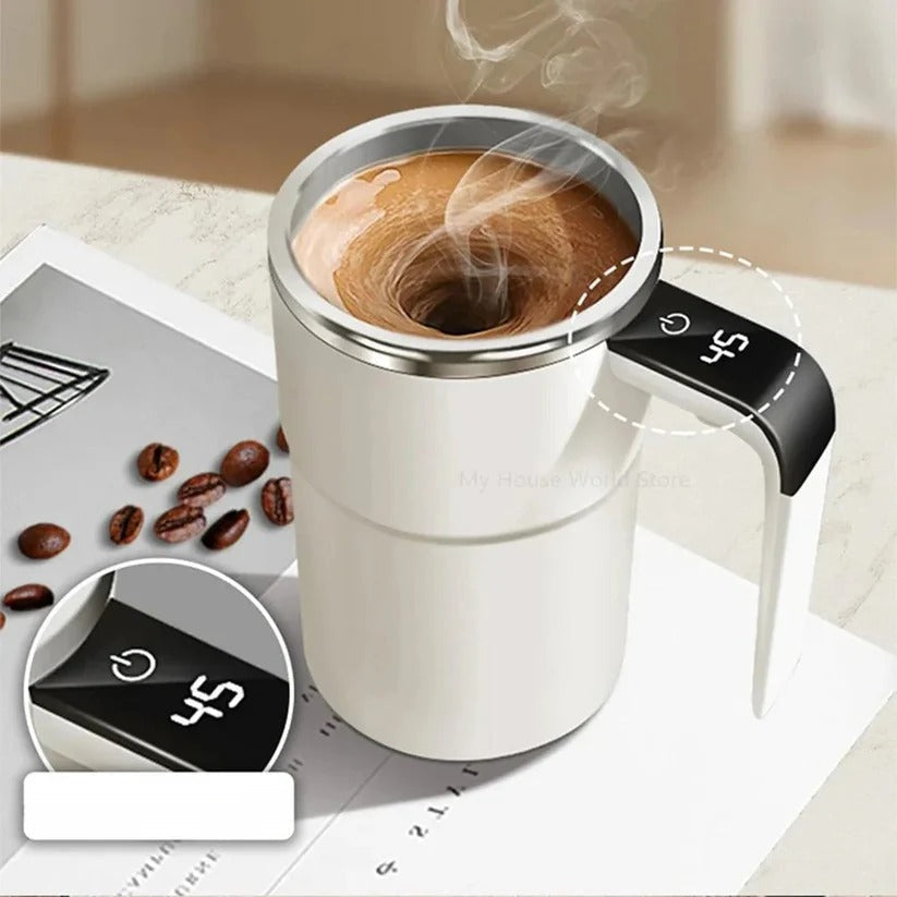 Rechargeable Self-Stirring Mug, Automatic Mixing Cup with LED Display