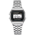 Vintage Style Unisex Digital Watch with Stainless Steel Band and LED Display