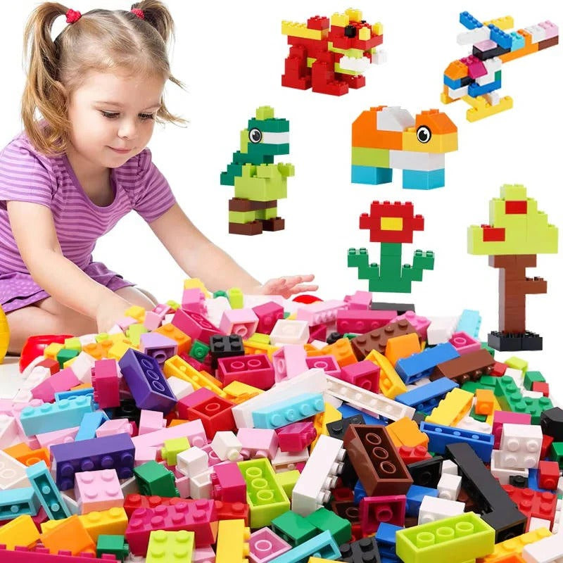 Building Blocks Set STEM Construction Toy with Storage Box for Kids, 1000 Pieces