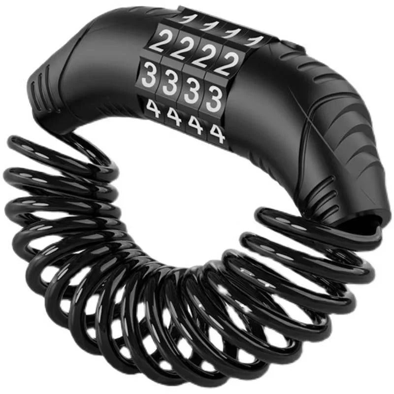 Motorcycle Helmet Cable Lock with 59 Inch Steel Cable and Resettable Combination