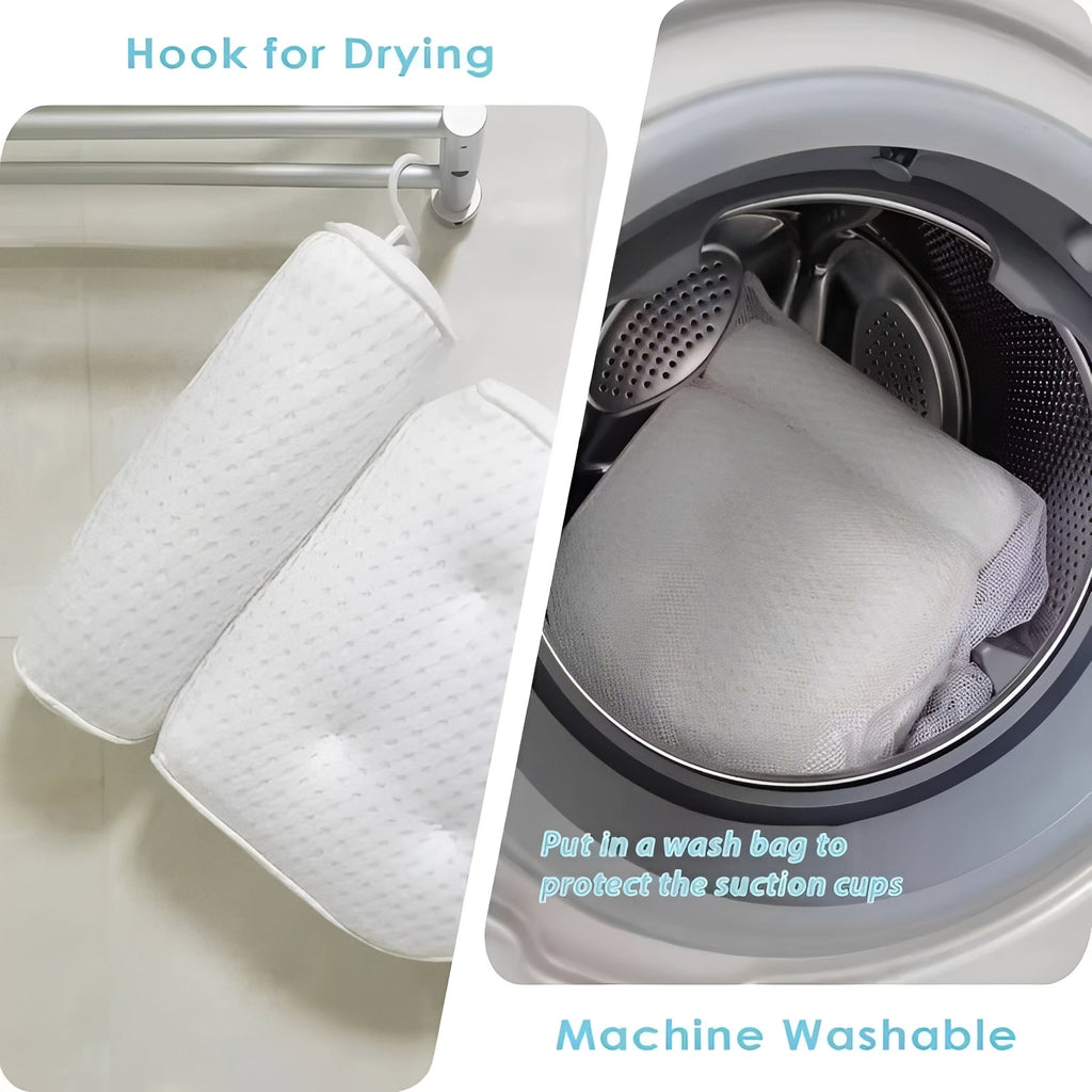 Bathtub Pillow with Suction Cup Base for Neck and Back Support