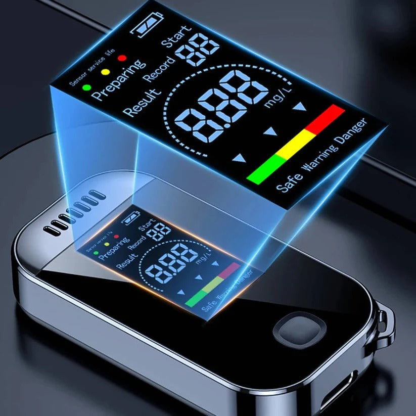 Breathalyzer with LCD Display and Non Contact Sensor Technology