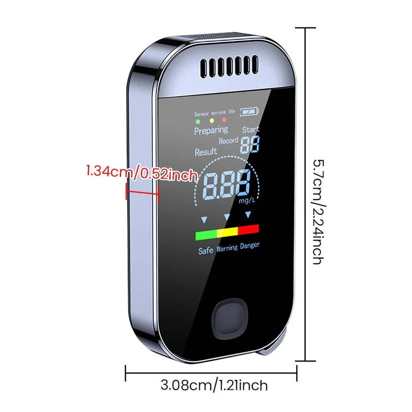 Breathalyzer with LCD Display and Non Contact Sensor Technology