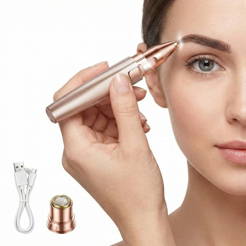 Women's LED Facial Hair Epilator with Eyebrow Shaver for Painless Hair Removal