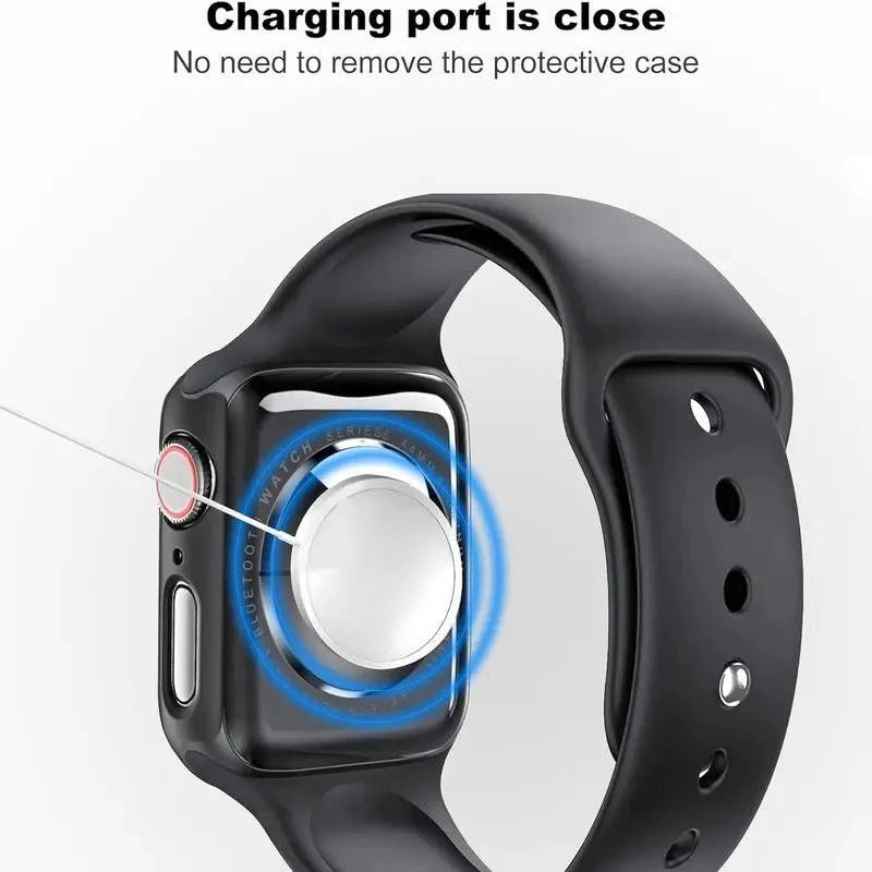 Anti-Spy Tempered Glass Screen Protector with Protective Case for Apple Watch