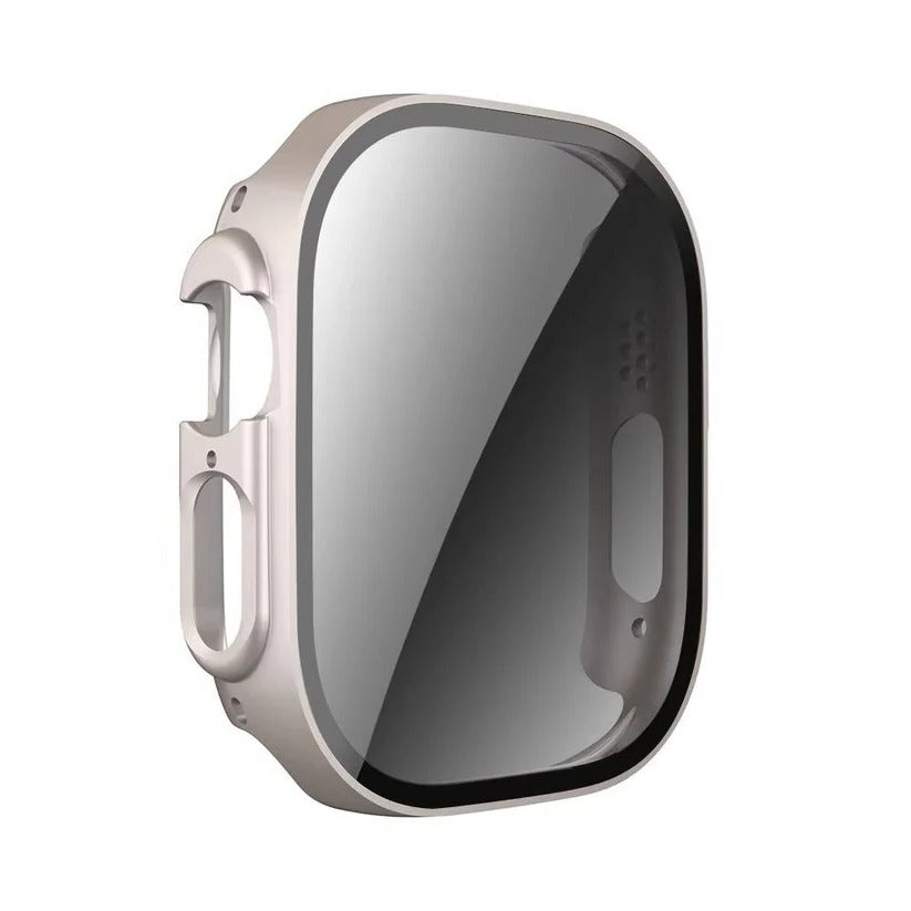 Anti-Spy Tempered Glass Screen Protector with Protective Case for Apple Watch