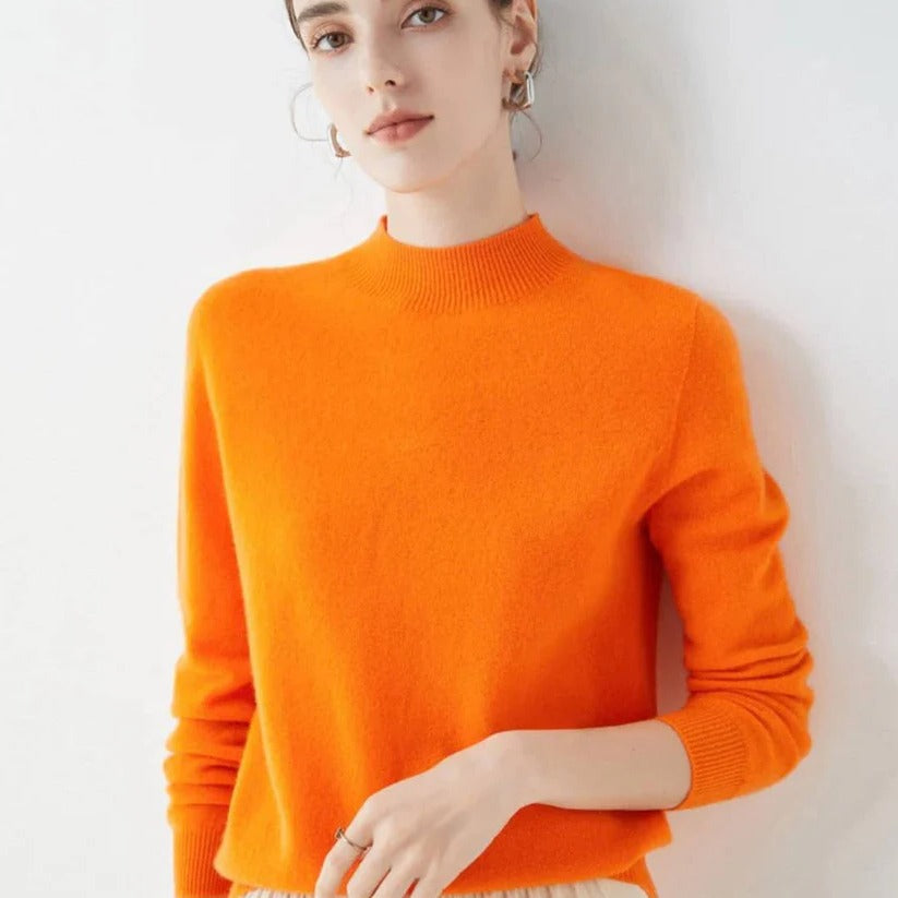 Women's Cashmere Knit Pullover Sweater for Cold Weather