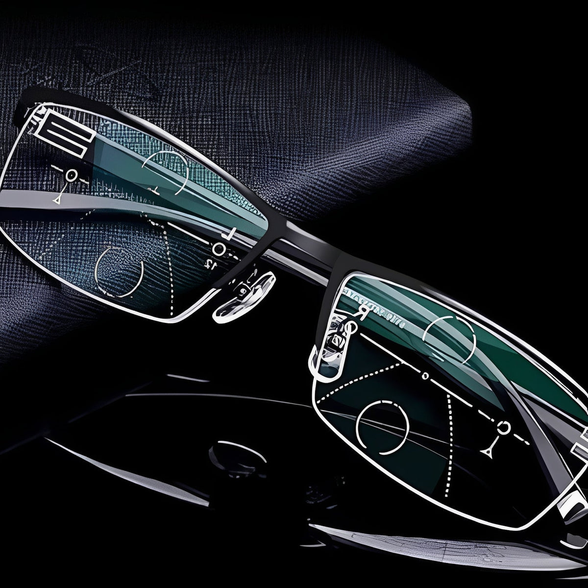 Multifocal Progressive Reading Glasses with UV400 Photochromic Lenses