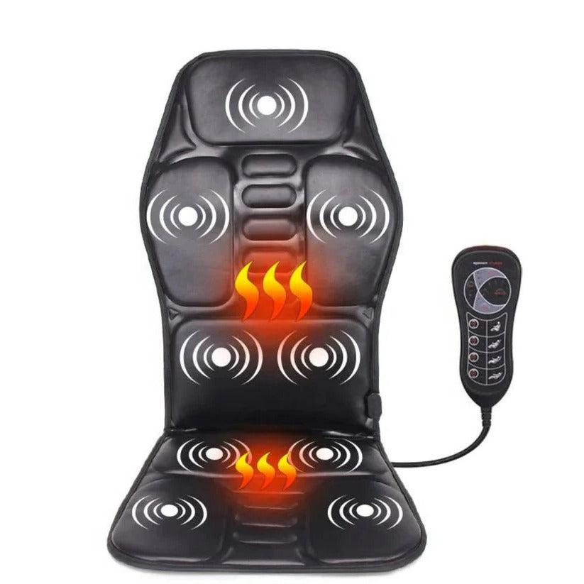 Vibrating Massage Seat Cushion with Heat and Remote Control for Back, Neck and Hip Relief