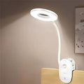 Clip-On Gooseneck LED Reading Light with Dimmable USB Rechargeable Design for Desk Use