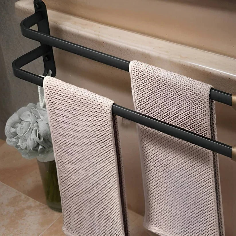 Layered Aluminum Wall Mounted Towel Rack for Bathroom Storage