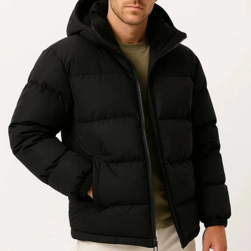 Men's Hooded Lightweight Puffer Jacket for Cold Weather