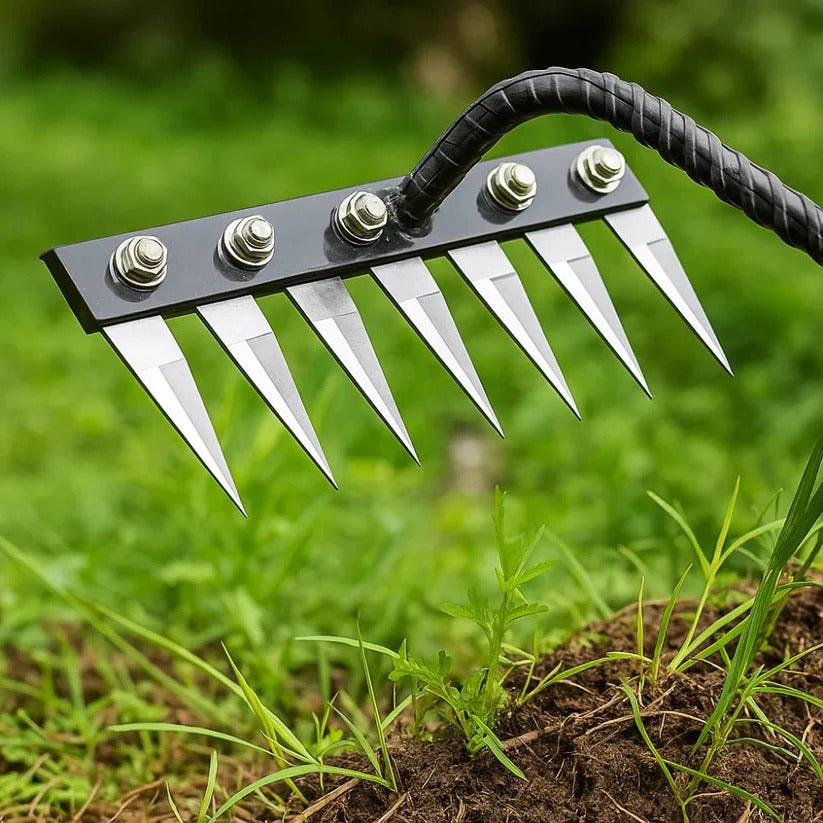 Durable Steel Garden Rake for Effective Weed Removal and Soil Control